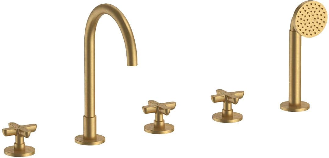 MITIGEUR BAIN 5 TROUS MONTAGE AU BORD DU BAIN ICONA CLASSIC FANTINI PURE BRASS PVD