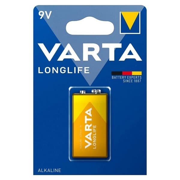 Blister de 1 pile alcaline Longlife Varta 9V 6LR61