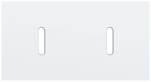 Plaque de recouvrement double, horizontale 71 mm d'entraxe, pour deux fonctions de commutation simple, Niko Rocker steel white coated