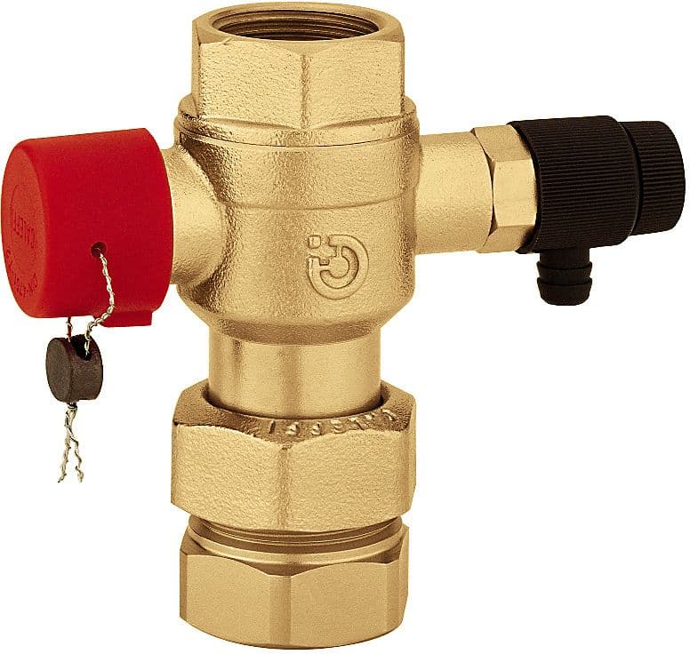 VANNE ARRÊT A SPHERE POUR VASE D'EXPANSION + VIDANGE CALEFFI 1"