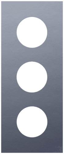 Plaque de recouvrement triple , entraxe 60 mm, pour 3 prises de courant, Niko Rocker et Niko Toggle, alu blue grey brushed