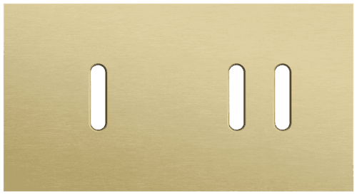 Plaque de recouvrement double, horizontale 71 mm d'entraxe, pour une fonction de commutation simple et une fonction de commutation double, Niko Rocker alu gold brushed