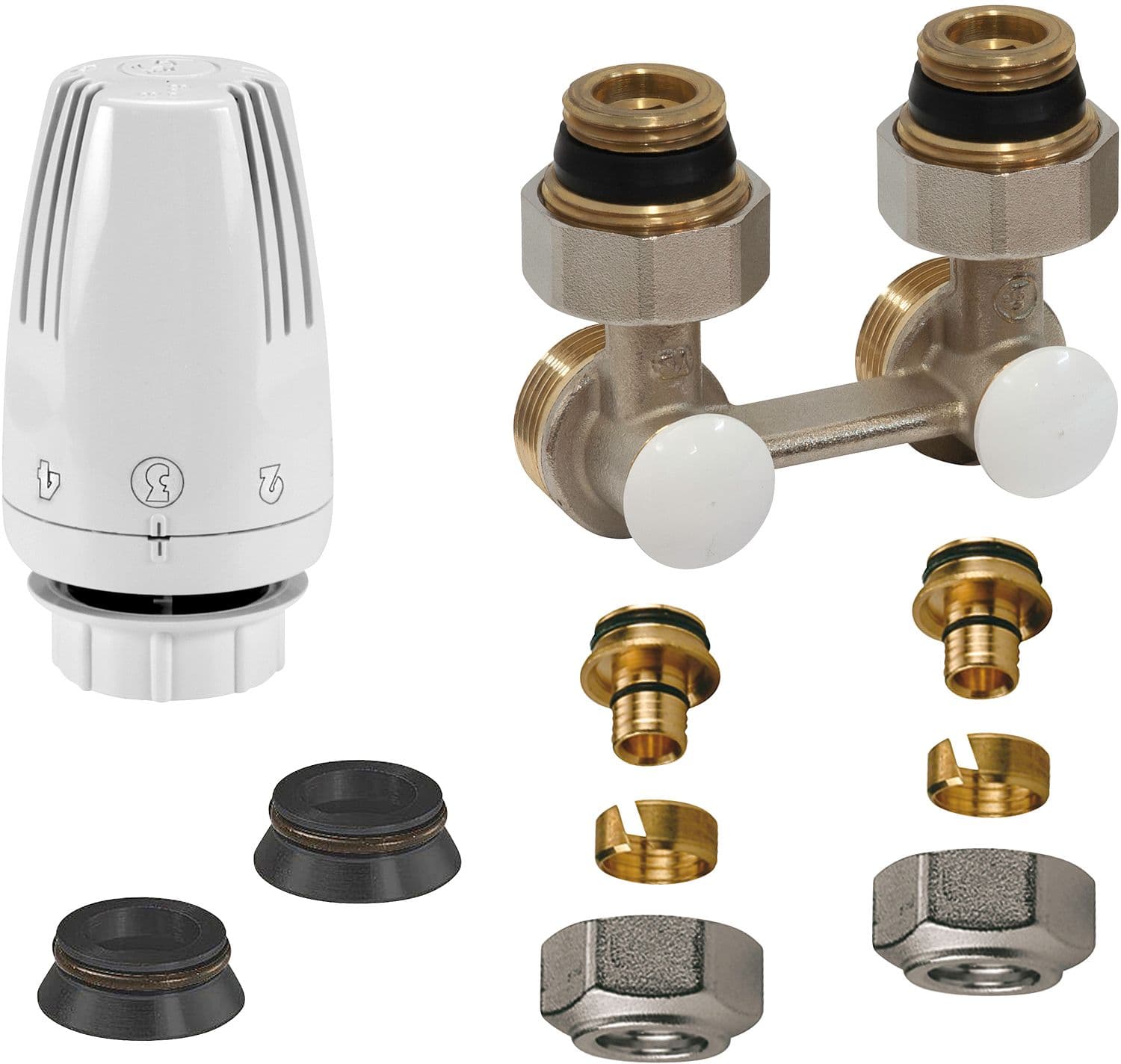 KIT DE ROBINET THERMOSTATIQUE UNI 8 EQUERRE 16MM