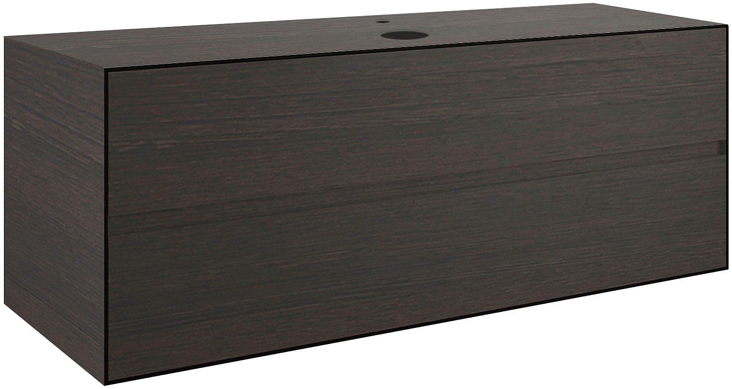 SOUS MEUBLE 2 TIROIRS+ TABLET POUR LAVABO A POSER CENTRAL TENSO 140CM +TROU ROBINET WENGE