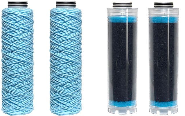 KIT CARTOUCHES AVEC 2X FIN ET 2X CHARBON ACTIF + JOINTS POUR PLUVIO BWT >2015 +B'DRAIN