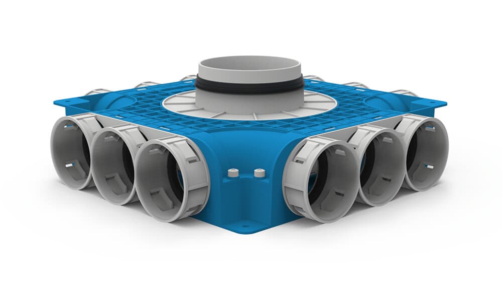 Vent-Axia VTVGS 69 125 subcollecteur 12 x D 69 mm et D 125 mm