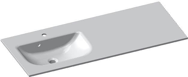 TABLET FORM/ALANO 120CM 1 LAVABO GAUCHE MARBRE DE SYNTHESE BLANC