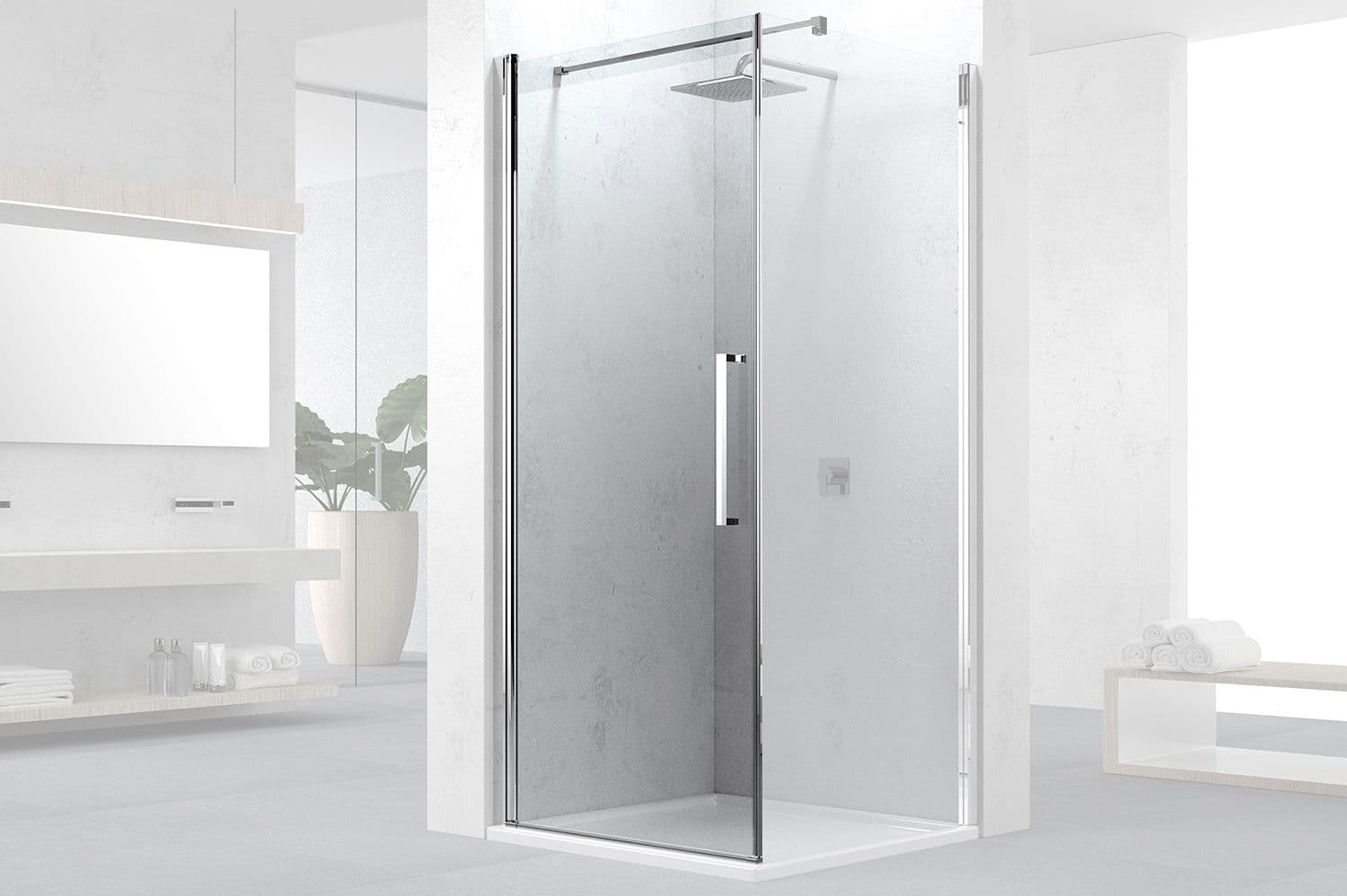 PORTE PIVOTANTE ANGLE SWING 77-79 H200 CHROME-SATIN