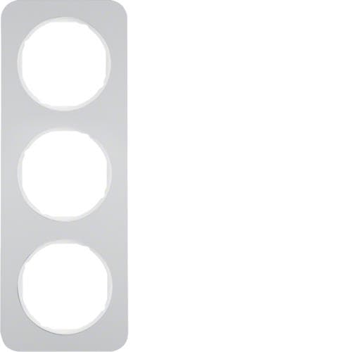 Plaque de recouvrement 3 postes Berker R.1 Alu / Blanc polaire