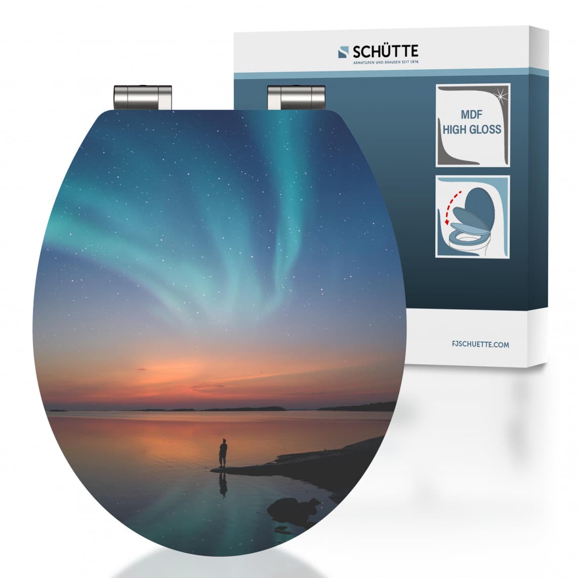 80548 abattant WC en MDF HG POLAR LIGHTS, avec frein de chute