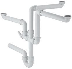 SIPHON EVIER GEBERIT 6/4"-40MM 3 CUVES