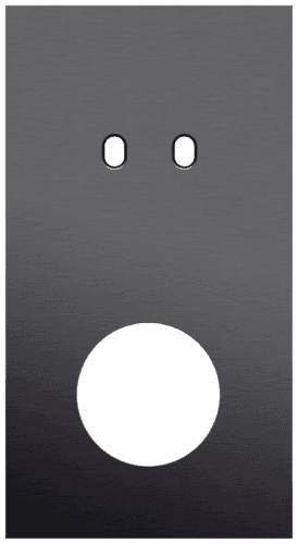Plaque de recouvrement double, verticale 71 mm d'entraxe, pour une fonction de commutation double et une fonction de prise de courant, Niko Toggle alu black brushed