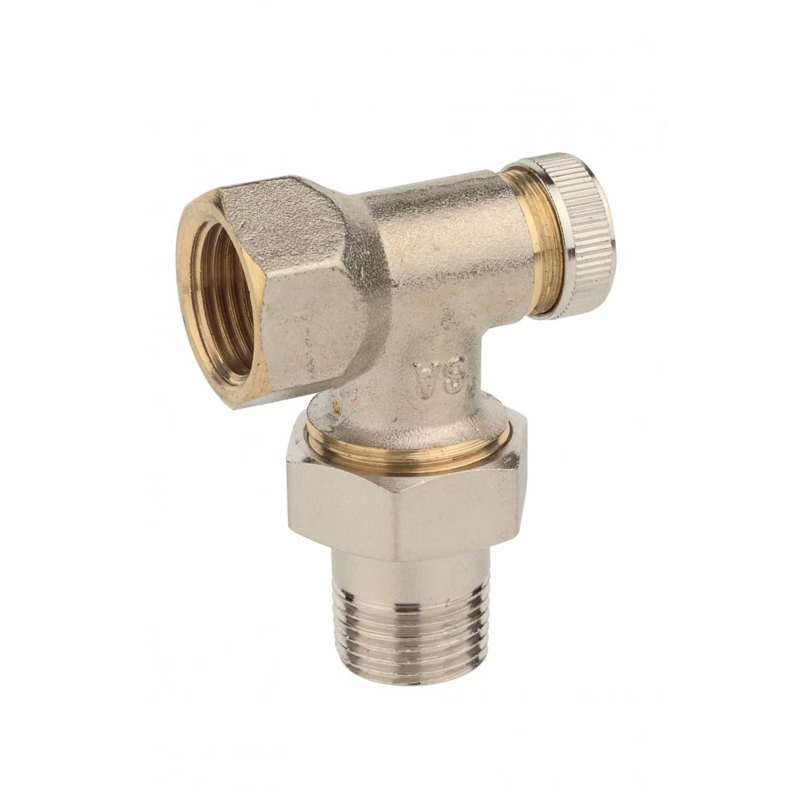 98853518 Raccord pour radiateur, nickelé, équerre 1/2", verrouillable