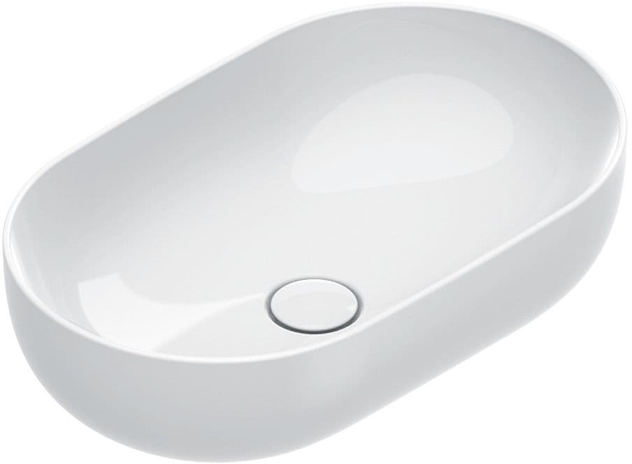 VASQUE A POSER SFERA CATALANO CATAGLAZE+ 60X37 H16 SANS TROP-PLEIN BLANC