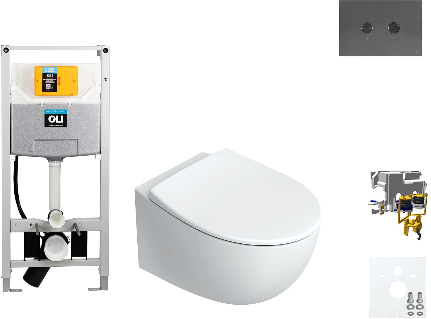 WALLFIX OLI WC SUSPENDU ITALY CATALANO BLINK GUN METAL