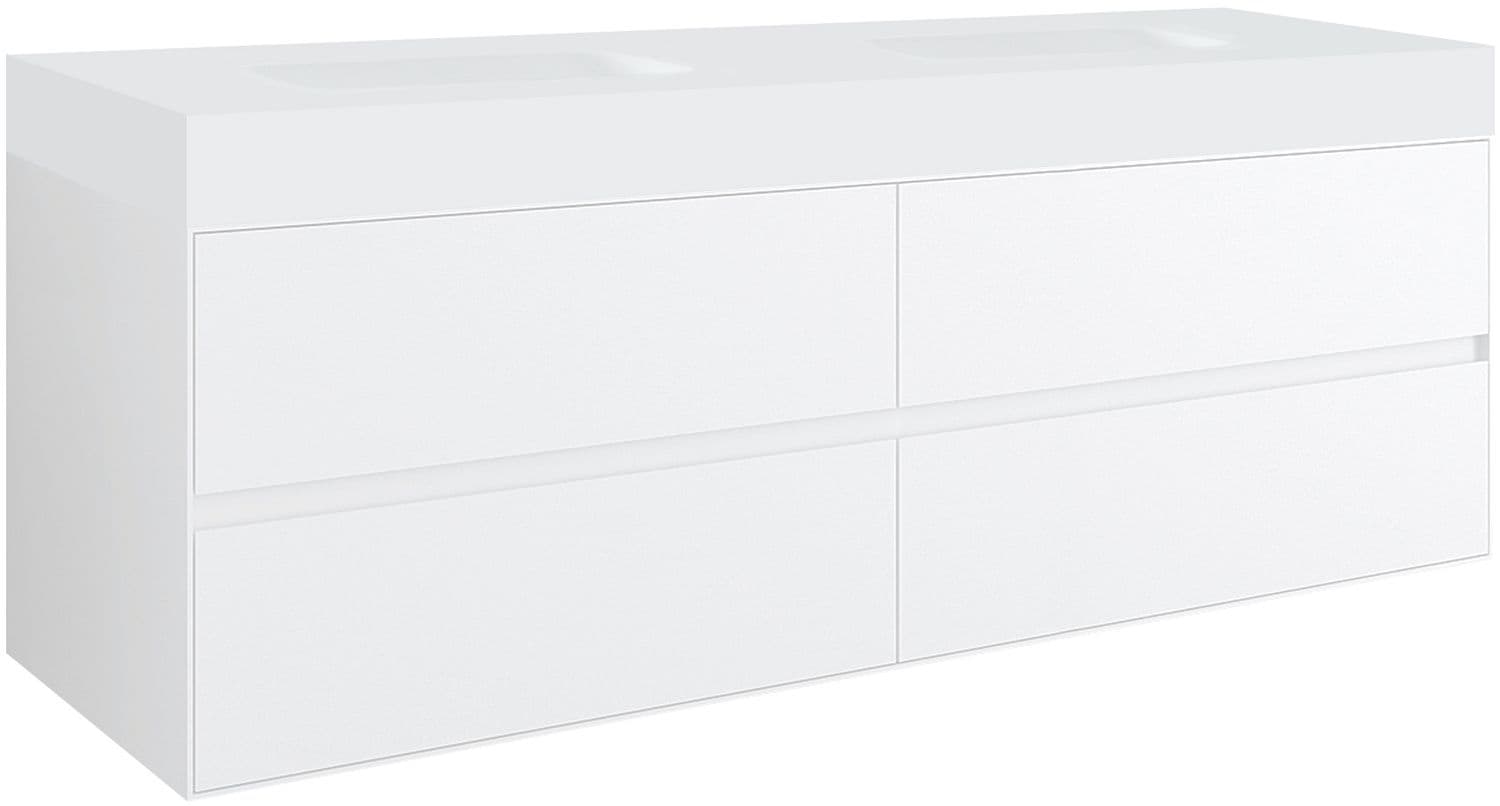 SOUS MEUBLE 4 TIROIRS POUR TABLET PURO 2 LAVABO TENSO 160CM BLANC