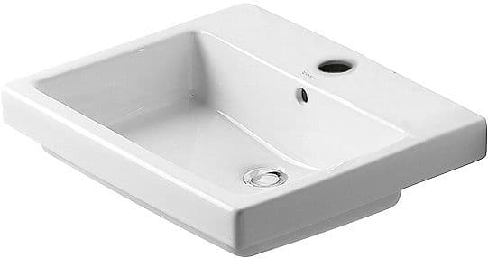 VASQUE A ENCASTRER VERO DURAVIT 550X465MM +TROU ROBINET/TROP-PLEIN BLANC