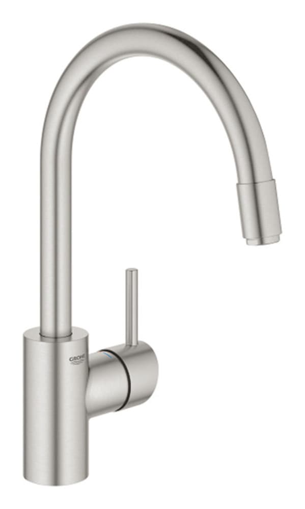 Grohe Concetto mitigeur évier bec haut C monotrou bec mobile SuperSteel