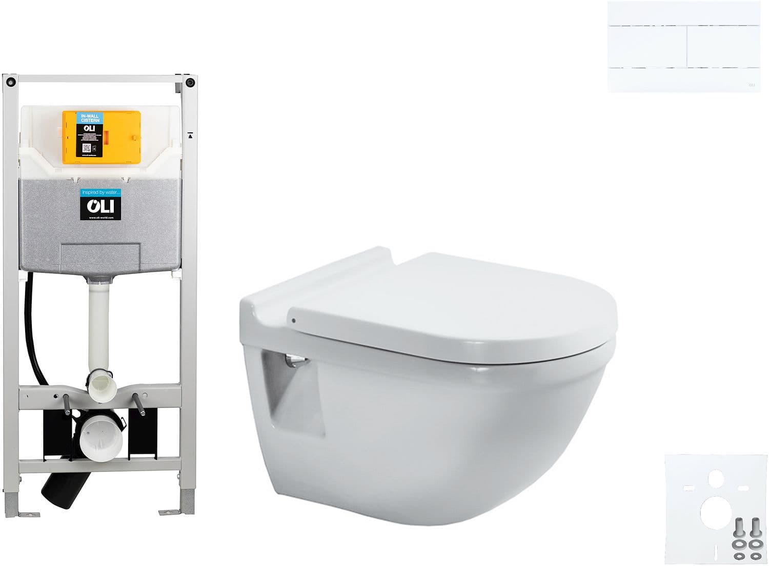WALLFIX OLI WC SUSPENDU STARCK 3 DURAVIT SLIM BLANC