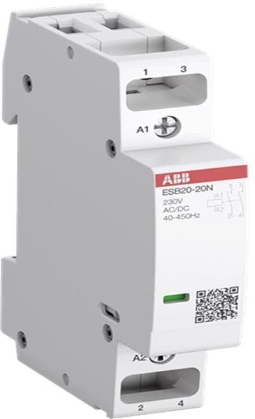 Contacteur modulaire 20A 2 NC contacts tension circuit de commande: 230Vac / Dc