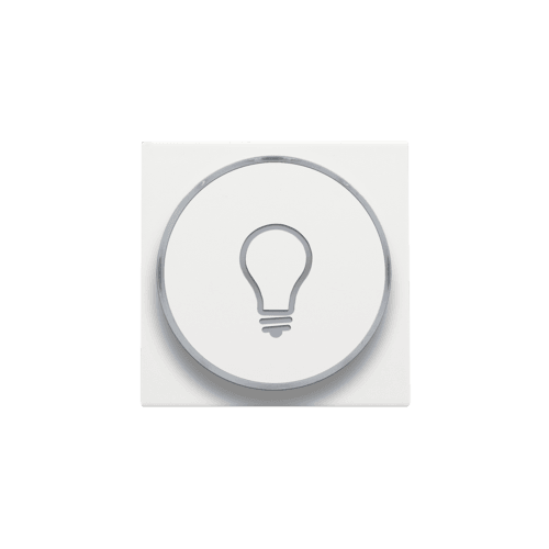 Set de finition avec anneau transparent avec symbole lampe pour bouton-poussoir 6 A avec LED couleur ambre avec culot E10, couleur white coated