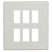 Plaque recouvrement Magic 2 x 3 modules horizontal - Aluminium