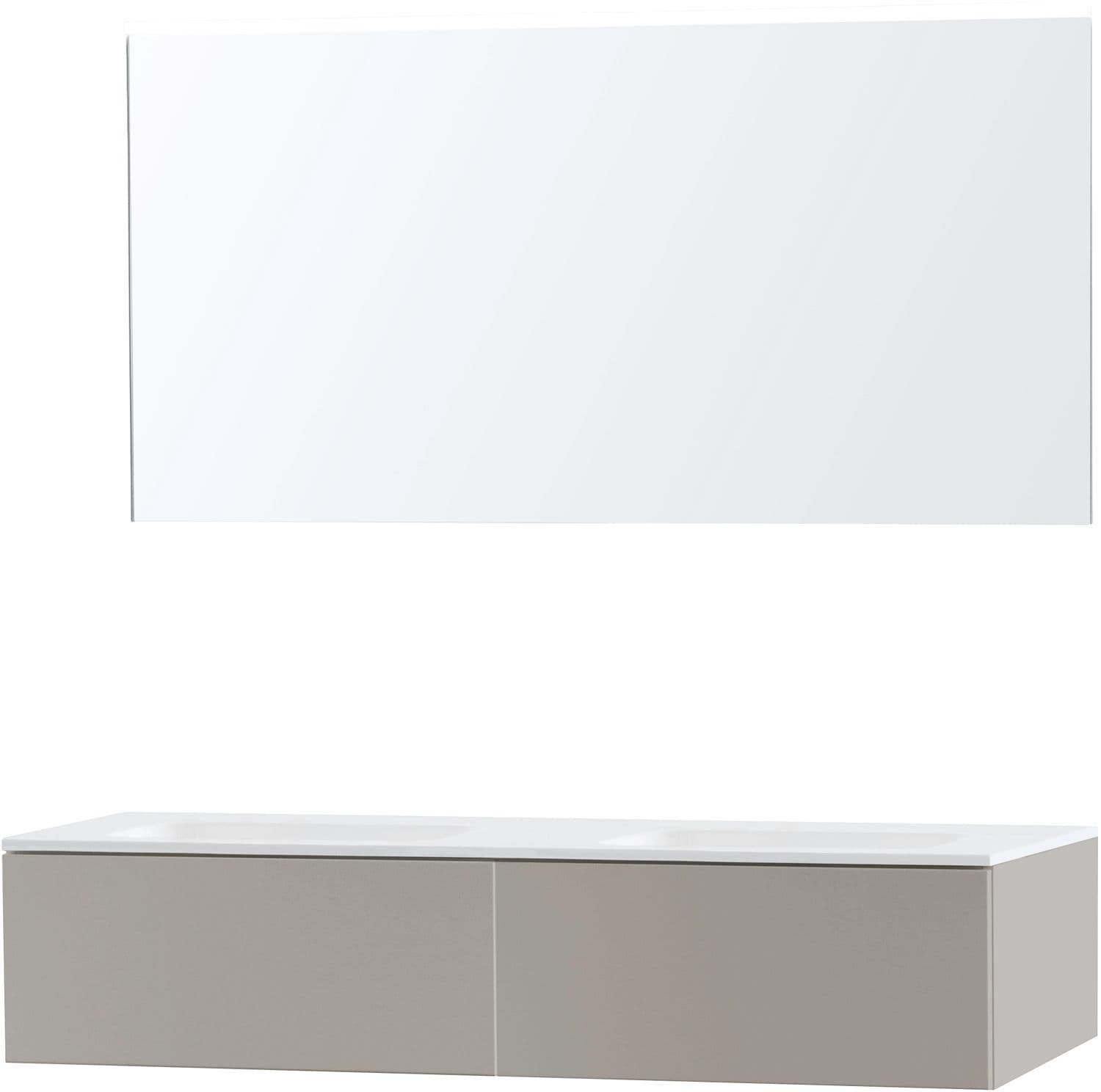 MEUBLE PURO DUO GRIS 140 1 TIROIR SOLID MOLTO MIROIR