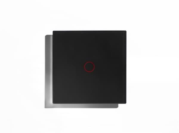 Bouton - poussoir verre Noir, fingerprint - proof touch, 1 bouton avec Led RGB