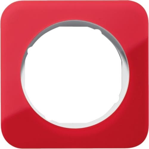 Plaque de recouvrement 1 poste R.1 acryl Rouge transparent / Blanc polaire
