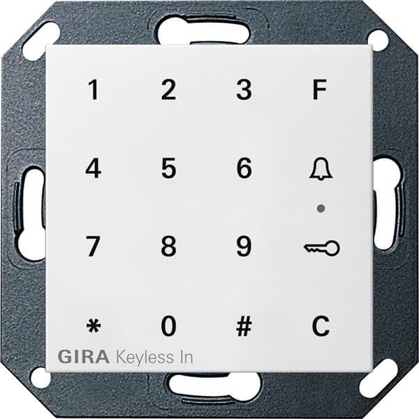 Clavier à code Gira Keyless In Blanc satiné System 55 - clavier à code comme système de contrôle