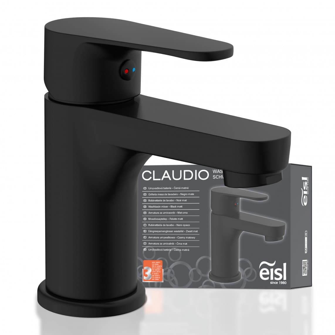 NI075CALCRBL CLAUDIO Mitigeur lavabo, noir mat