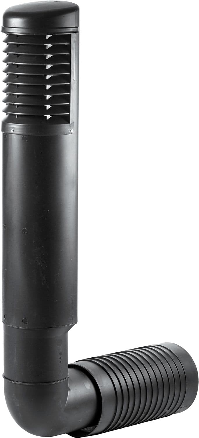 PASSAGE CAVE MURALE POUR VENTILATION D 200MM NOIR