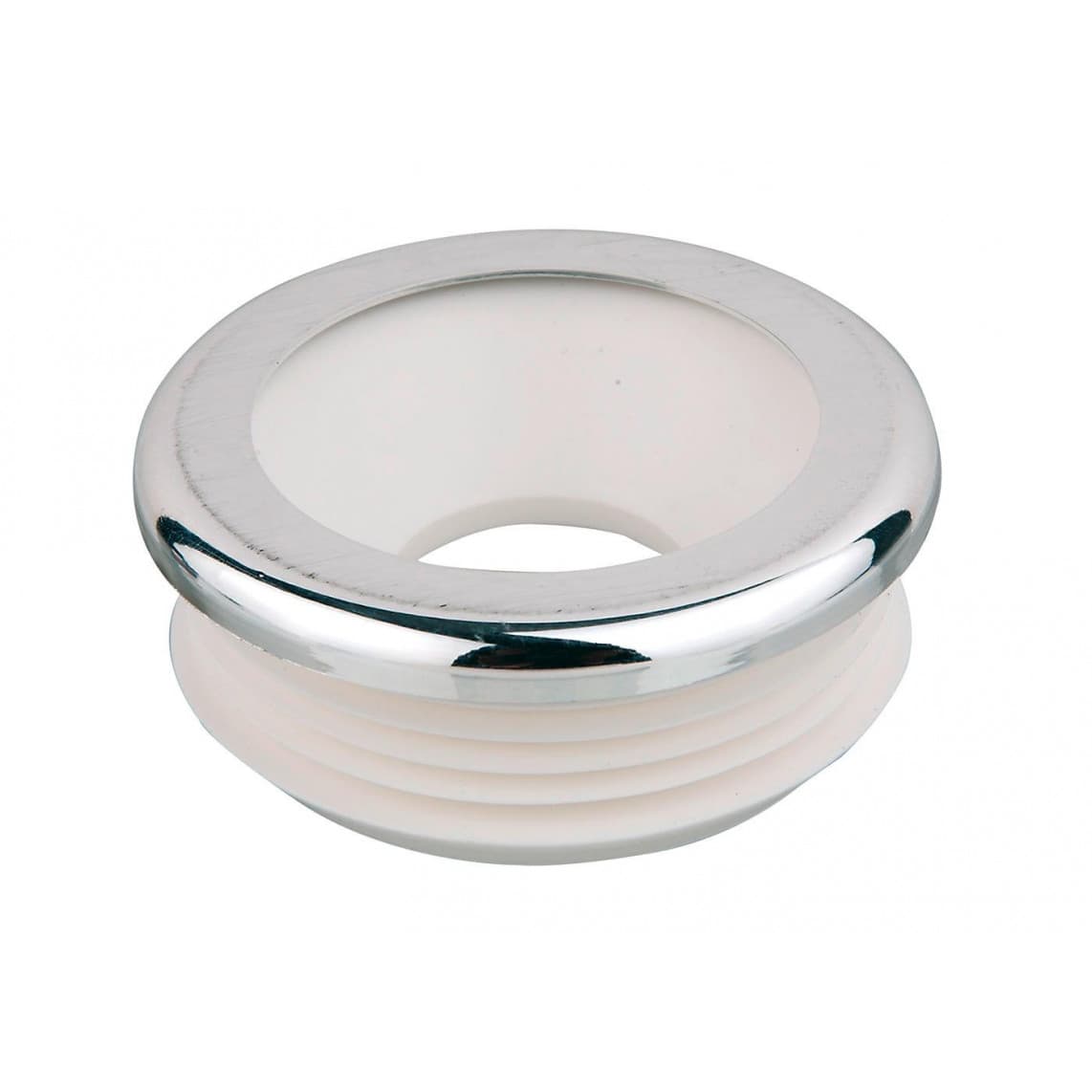 988241149 raccord chasse Euro-WC, chromé/blanc, 28-32 x 55 mm, avec rosace