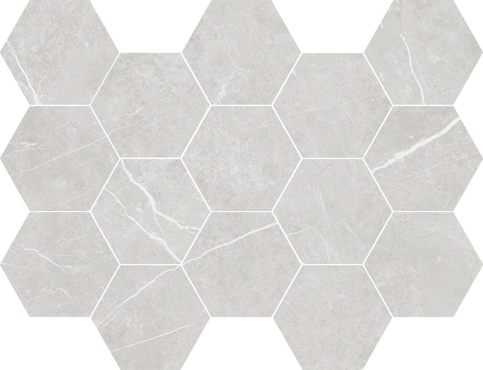 MOSAICO HEX. ELITE SILVER 32,5X22,5 PUL