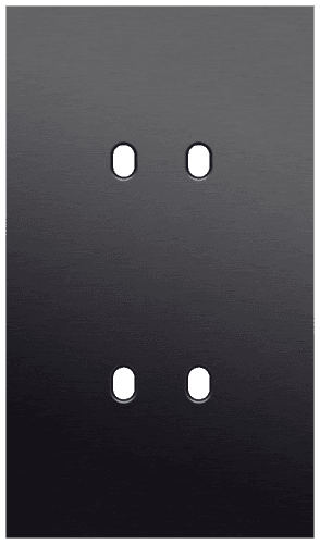Plaque de recouvrement double, verticale 60 mm d'entraxe, pour des fonctions de commutation double, couleur Niko Toggle alu black brushed