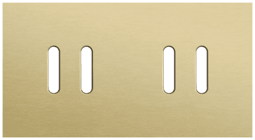 Plaque de recouvrement double, horizontale 71 mm d'entraxe, pour des fonctions de commutation double, couleur Niko Rocker alu gold brushed