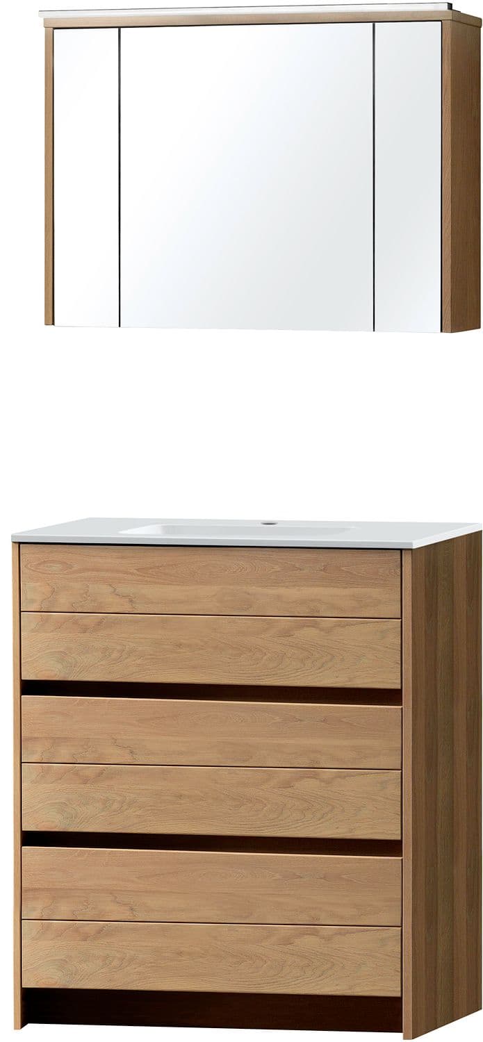 MEUBLE MOLTO SOL CHENE MASSIF SOLO 90 PORCELAINE ARMOIRE TOILETTE