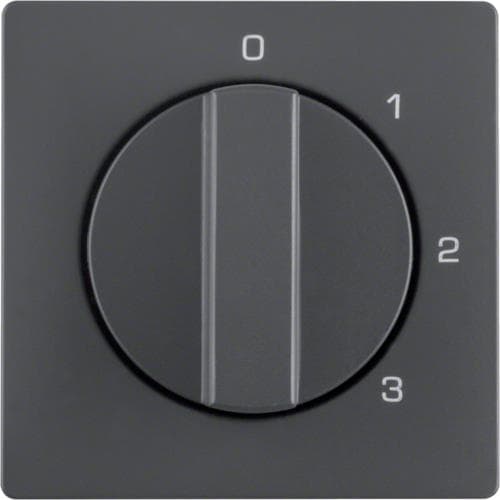 Enjoliveur avec bouton rotatif pour interrupteur 3 paliers avec position 0 Q.1 / Q.3 Anthracite, V