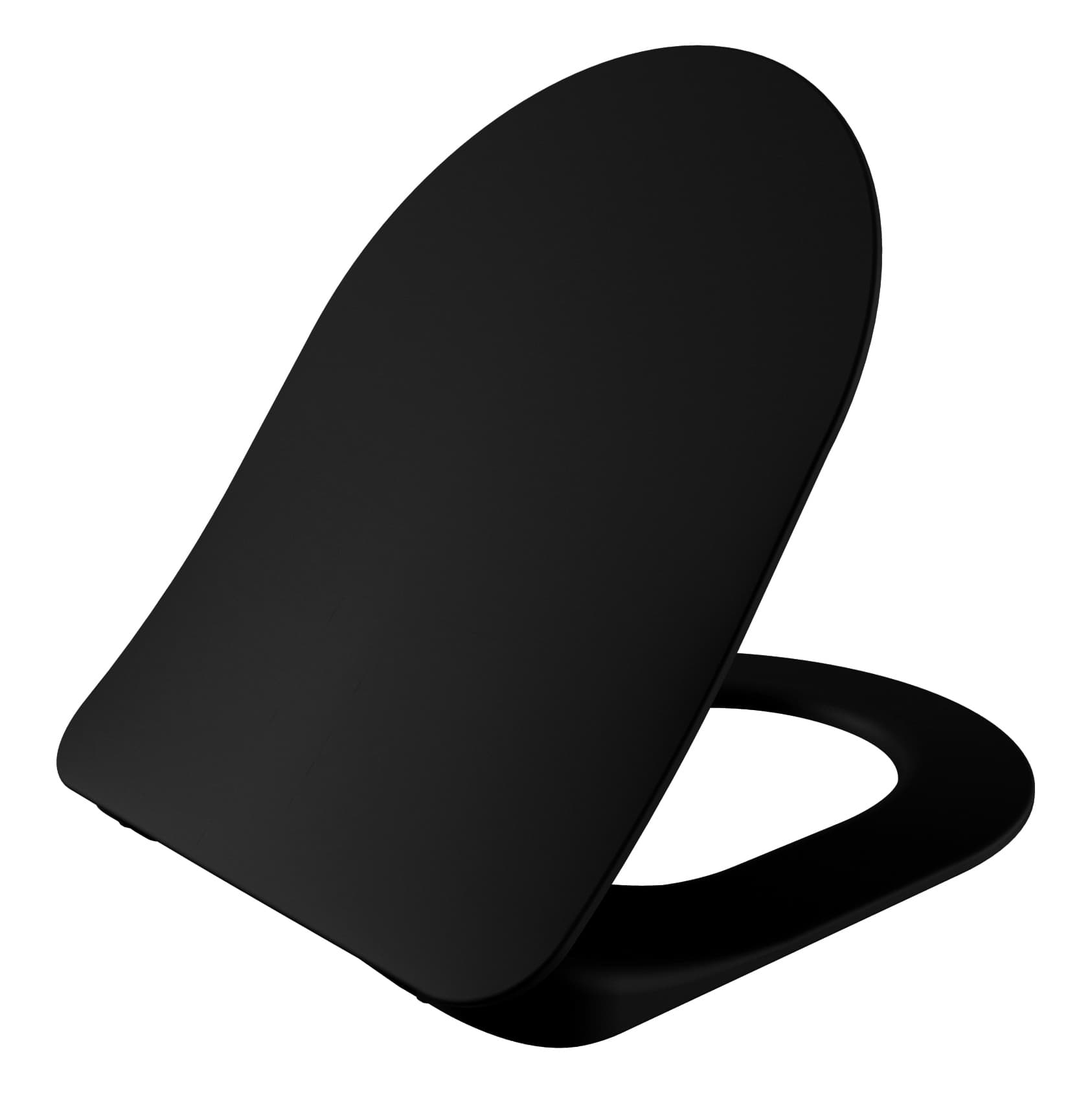 CREAVIT DUCK ABATTANT WC - MODÈLE D - DESIGN FIN - FREIN DE CHUTE - DÉCLIPSABLE - DUROPLAST - CHARNIÈRES EN INOX - NOIR CHARBON