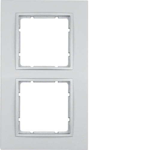Plaque de recouvrement 2 postes Berker B.7 Alu, mat
