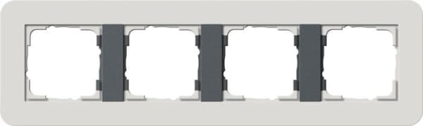 Cadre de finition Gira E3 Soft-Touch Gris clair avec cadre de support Anthracite Soft-Touch Gris
