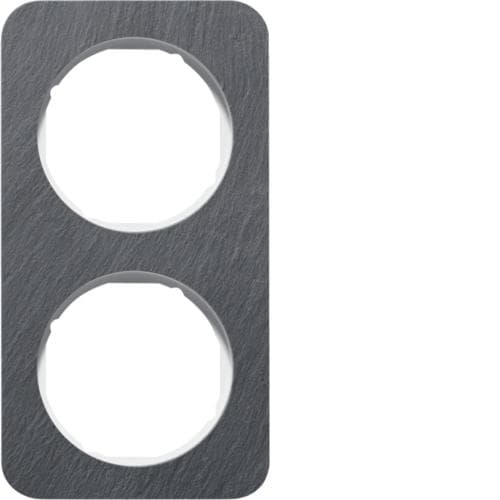 Plaque de recouvrement 2 postes R.1 Ardoise / Blanc polaire