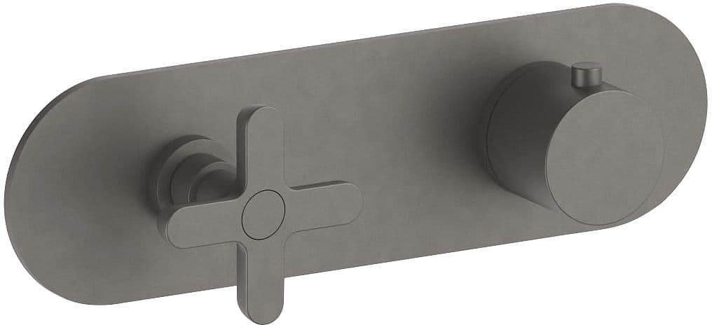 SET DE FINITION THERMOSTAT +INVERSEUR ICONA CLASSIC FANTINI HORIZONTAL MAT GUN METAL PVD