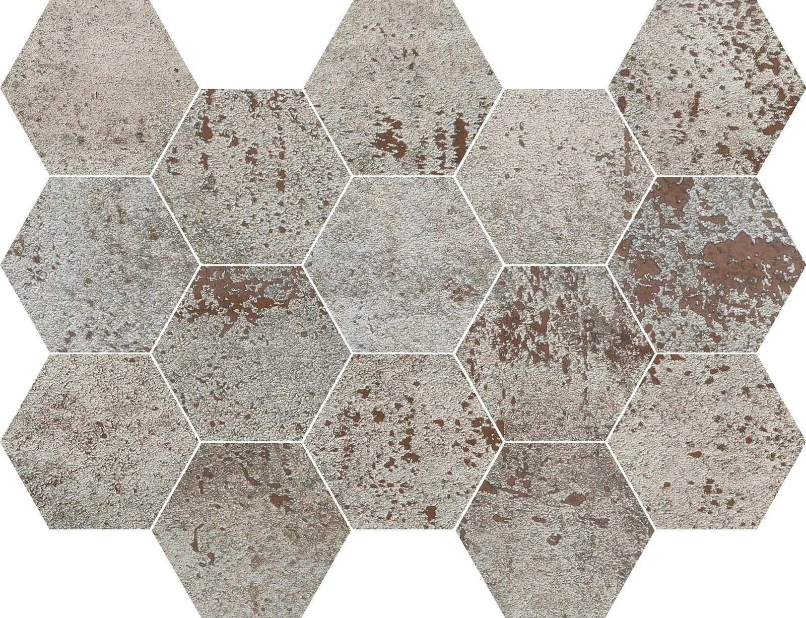 MOSAICO HEX. METAL SILVER 32,5X22,5
