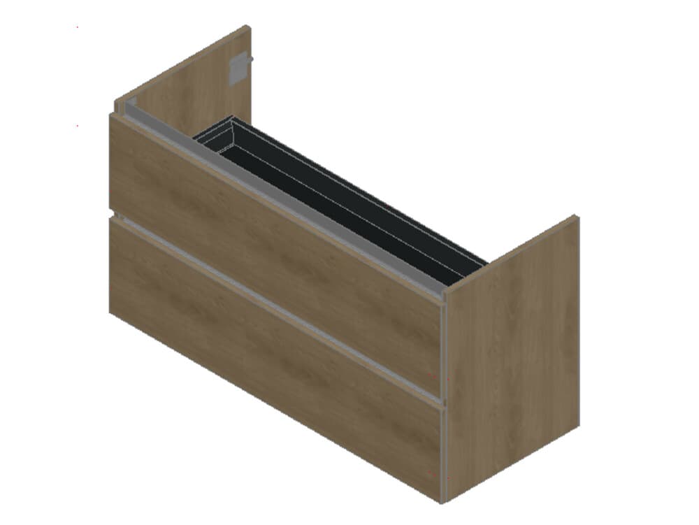 intro Tempus sous-meuble B1200xD495xH650mm 2tiroirs Oak