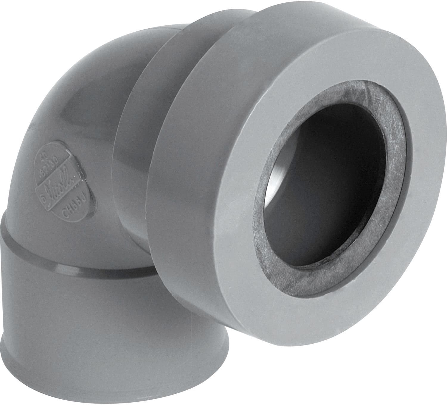 PVC COUDE + JOINT FF 90° 40MM-40MM