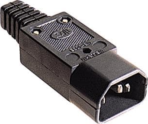 Fiche IEC - C14 mâle 3 broches - conforme VDE - 10A - 230V