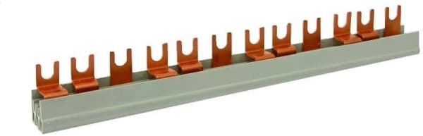 Barrette isolée à fourchettes 16mm² 2 pôles sans embouts 56 modules