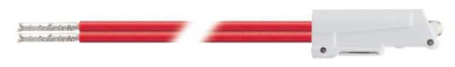 Unité d'éclairage avec fils 230V avec LED rouge pour interrupteurs et bouton-poussoirs
