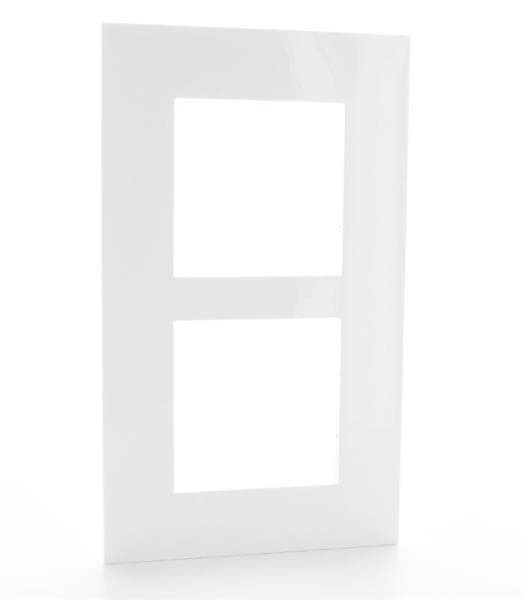 Valena plaque 2 postes horizontal - vertical entraxe 71mm Noir Chrome